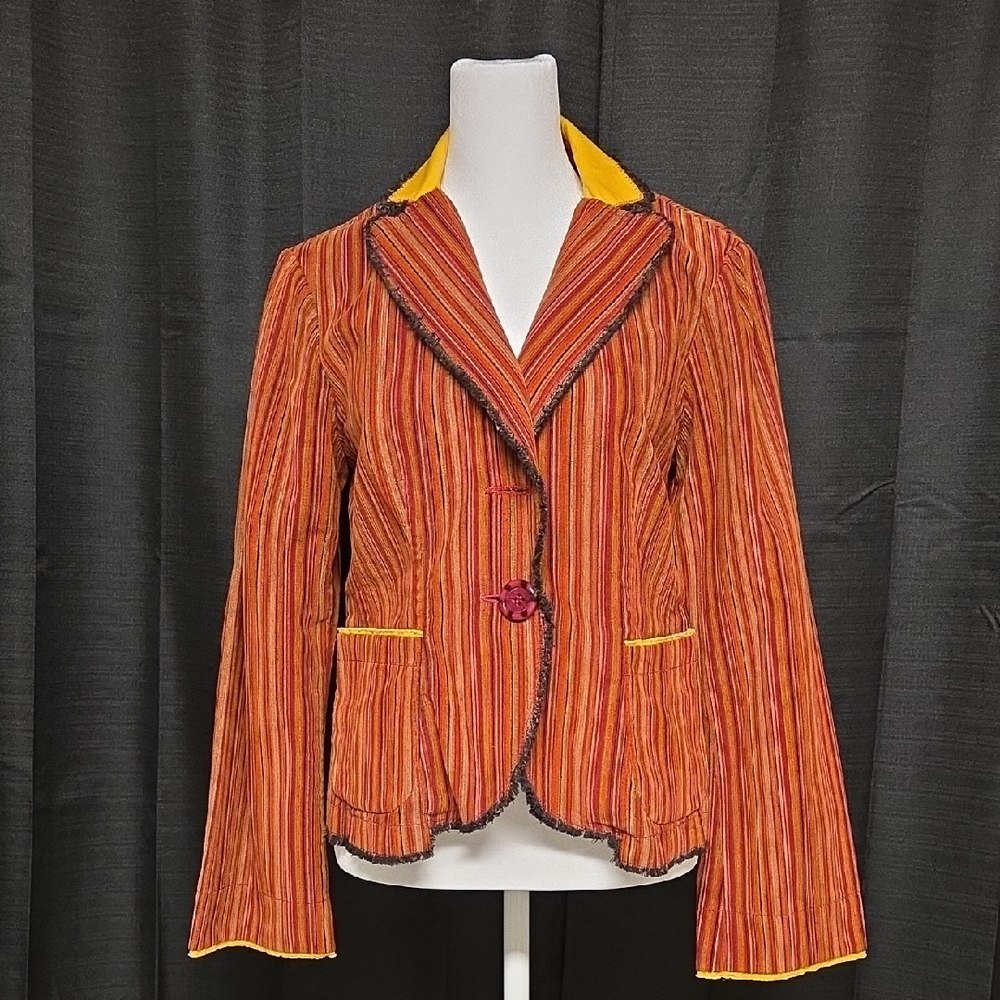 Unique Cotton Striped Blazer